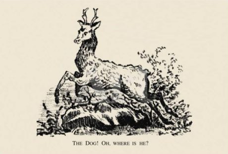 Na obrázku se nachází jelen a skrytý pes - najdete ho?