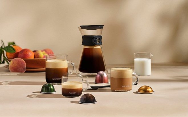 Nespresso Vertuo nabízí kávy v 5 různých velikostech šálků, ať už je to větší káva po ránu nebo espresso po obědě