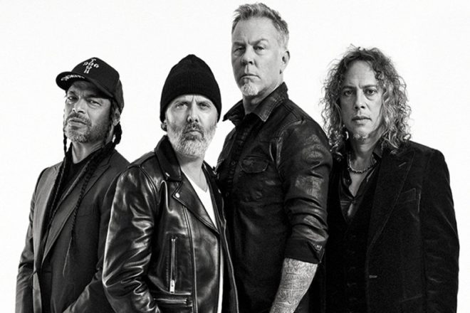Skupina Metallica - (Zleva) Robert Trujillo, Lars Ulrich, James Hetfield, Kirk Hammett