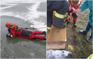 FOTO: Pejsek se při&nbsp;venčení propadl do rybníka. Museli ho resuscitovat!