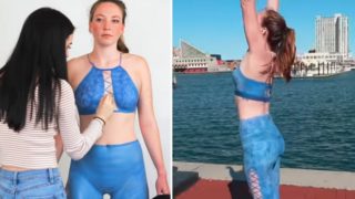 GALERIE: Dívka vyrazila cvičit do ulic. Neuhodnete, co si vzala na&nbsp;sebe