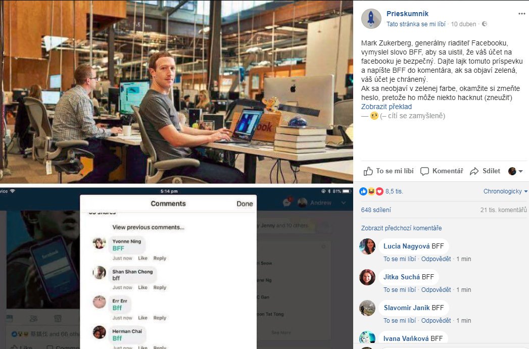 Jak zjistit, že máte na Facebooku bezpečný účet? Stačí zadat kouzelné slůvko BFF?
