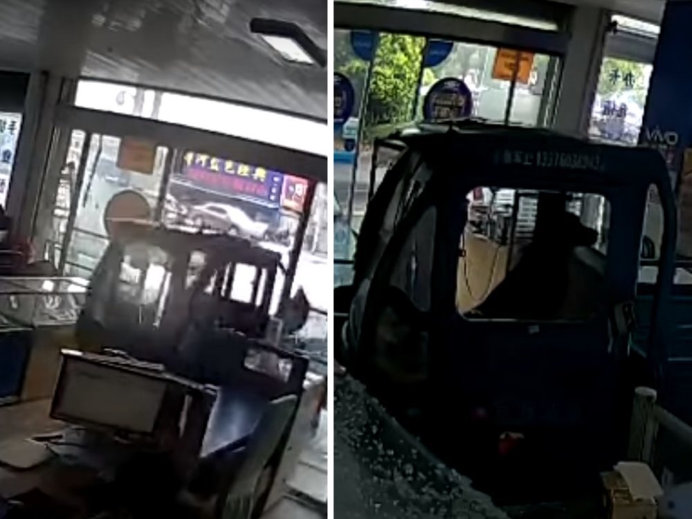 VIDEO: Auto projelo výlohou do obchodu. Řidiče byste neuhádli