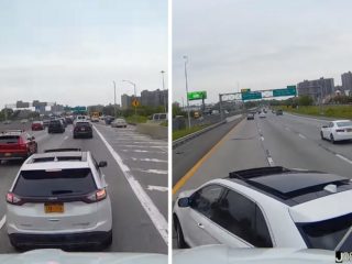 VIDEO: Žena se rozhodla s&nbsp;SUV vybržďovat kamion. Hádejte, jak dopadla