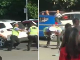 VIDEO: Netradiční rvačka! Jak to vypadá, když se perou policisté?