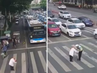 Policista gentleman! Jeho dojemné gesto bylo zachyceno na&nbsp;VIDEU