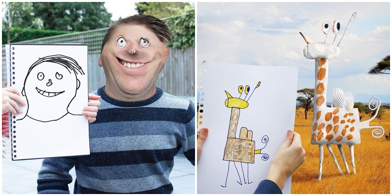 Svět dětskýma očima. Táta přetváří kresbičky dětí v&nbsp;úžasné grafiky