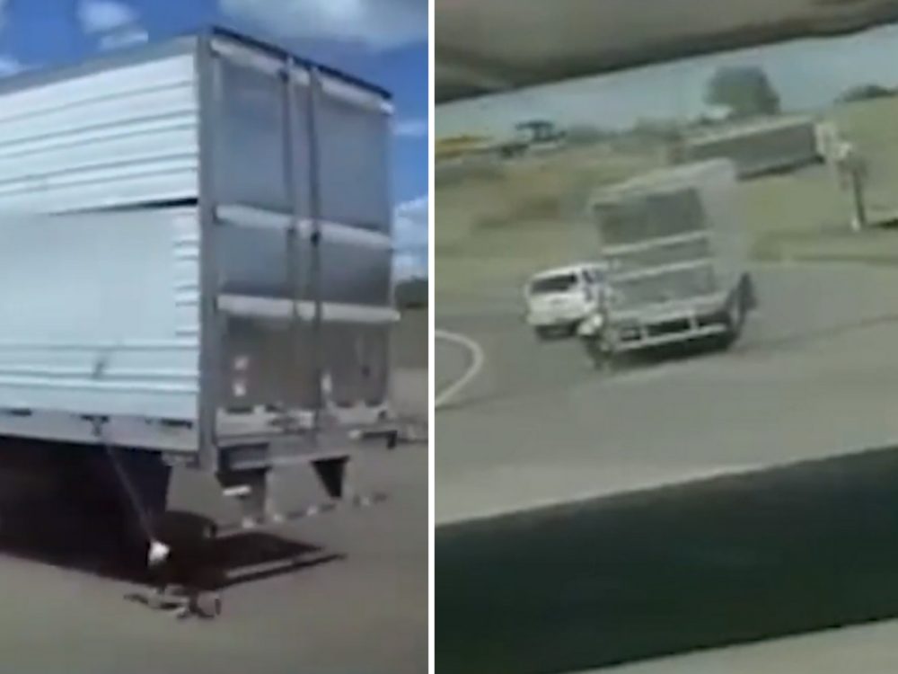 VIDEO: Řidič kamionu zapomněl, že má svého psa přivázaného k přívěsu, a odjel