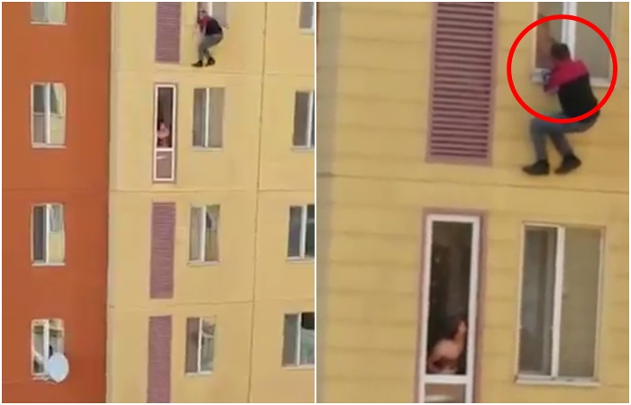VIDEO: Muž se chtěl vyhnout hádce s&nbsp;manželkou. Vylezl z&nbsp;okna