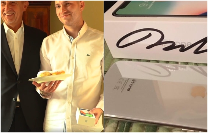 FOTO: Mobil, který dostal mladík od Babiše za tetování koblihy, je zřejmě na&nbsp;prodej