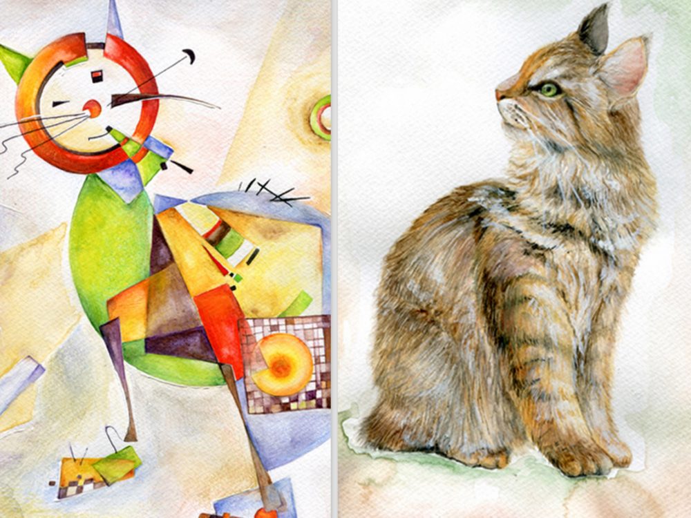 GALERIE: Van Gogh nebo Picasso? Umělkyně namalovala kočky podle stylu slavných malířů