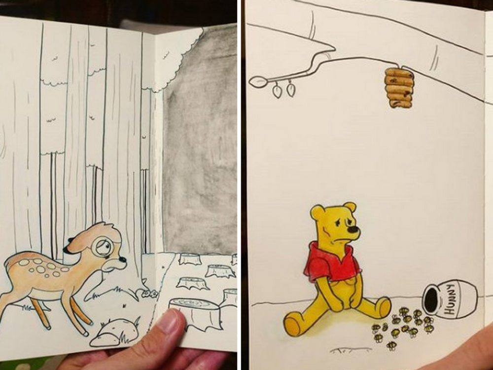 GALERIE: Bambi ve vykáceném lese? Tyhle kresby predikují děsivou budoucnost