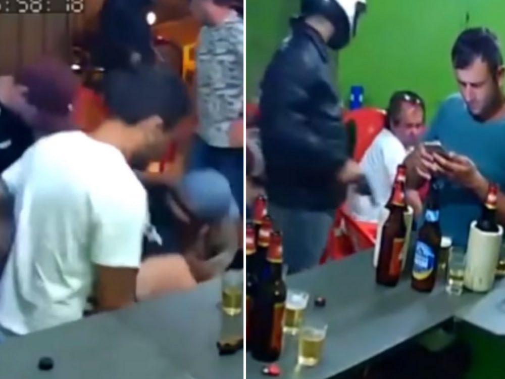 VIDEO: Muž si nevšiml ozbrojené loupeže. Díval se totiž do telefonu