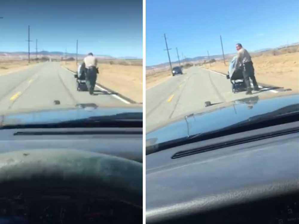 FOTO: Policista odtlačil seniorku na&nbsp;vozíku až domů. Došla jí totiž baterie