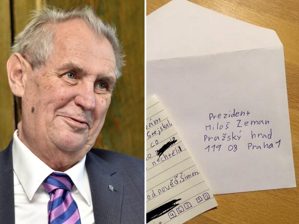 FOTO: Co znamená slovo zm*d? Malý chlapec napsal dopis Zemanovi
