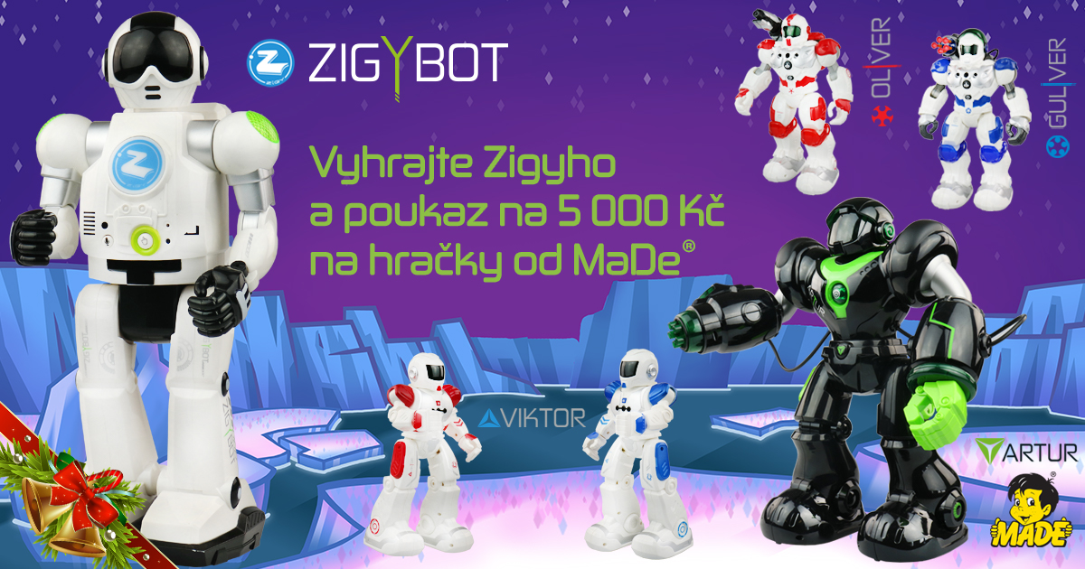 Vyhraj interaktivního robota Zigyho a poukaz v hodnotě 5 000,- Kč na nákup hraček!