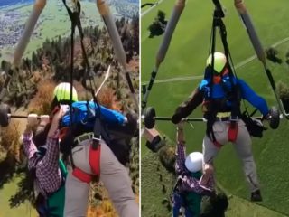 VIDEO: Muž bojoval při&nbsp;letu na&nbsp;rogalu o&nbsp;život! Nebyl totiž připoutaný