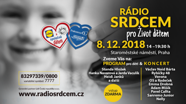 Rádio srdcem pro&nbsp;Život dětem: Přijďte už DNES na&nbsp;koncert na&nbsp;Staromáku! PROGRAM