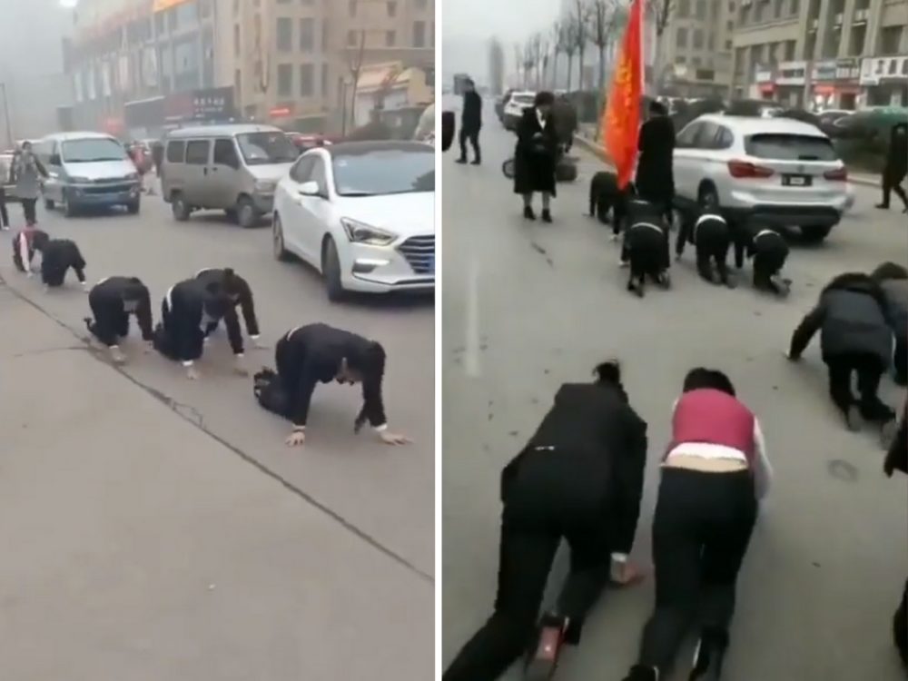 VIDEO: Čínská muka? Zaměstnanci byli potrestáni ponižujícím trestem!