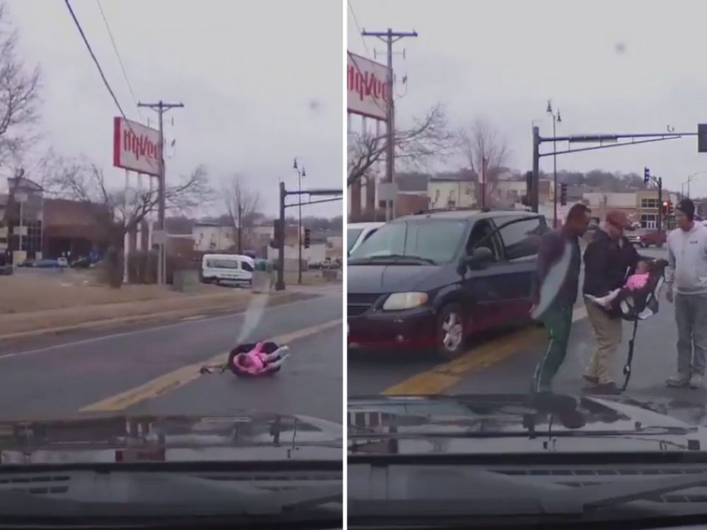 VIDEO: Děsivé záběry! Na vozovce leželo dítě v autosedačce