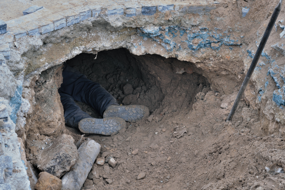 Žárlivý muž kopal tunel pod domem expřítelkyně, málem v něm zemřel