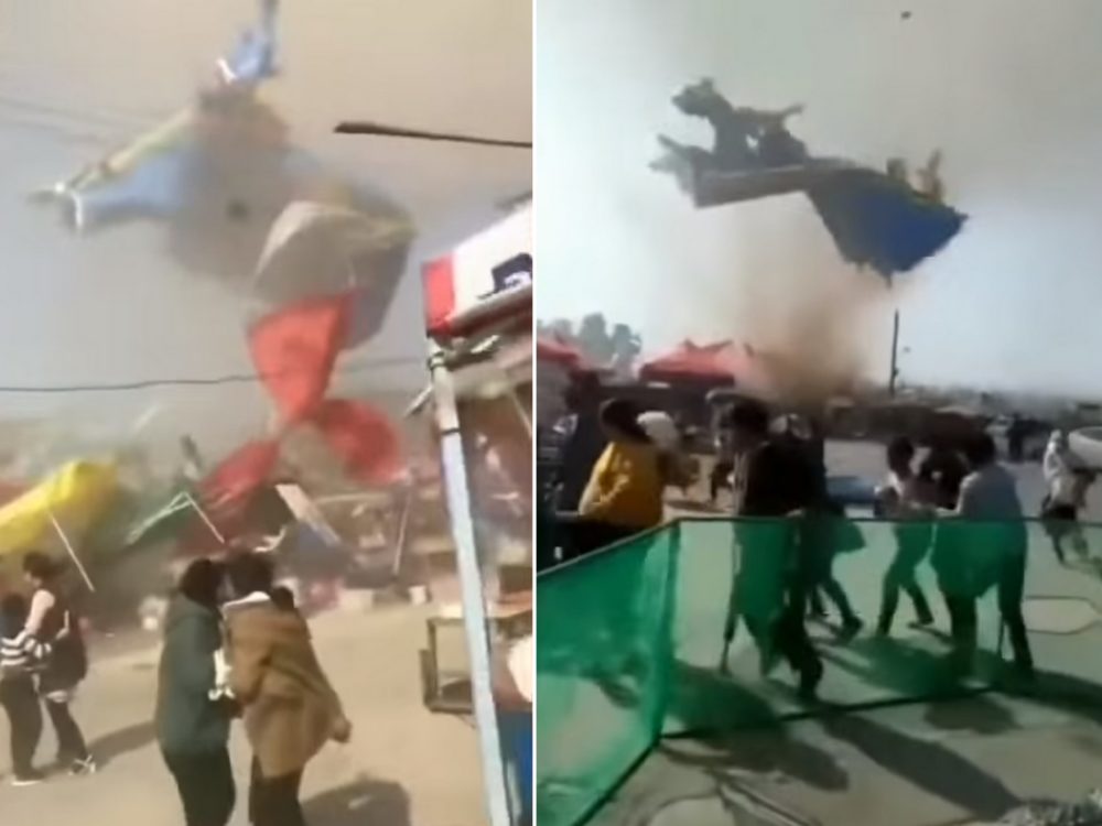 VIDEO: Tragédie na pouti! Vír odnesl nafukovací hrad, dvě děti nepřežily