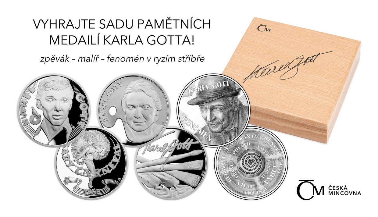 Vyhrajte unikátní sadu stříbrných mincí s Karlem Gottem