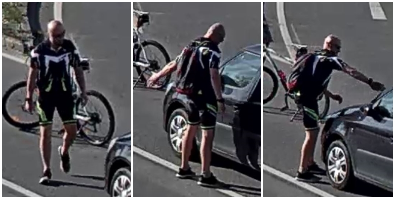 Na cyklistu zatroubilo auto, zastavil a začal ho ničit. Po agresorovi pátrá policie
