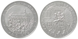 ČNB vydá stříbrnou dvousetkorunu k&nbsp;600.&nbsp;výročí defenestrace