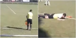 VIDEO: Opilý rozhodčí z&nbsp;krajského přeboru dostal trest. Neudržel se na&nbsp;nohou