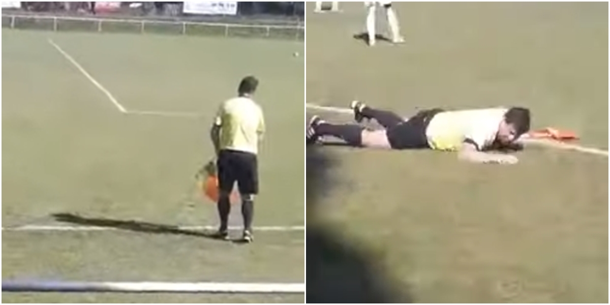 VIDEO: Opilý rozhodčí z&nbsp;krajského přeboru dostal trest. Neudržel se na&nbsp;nohou