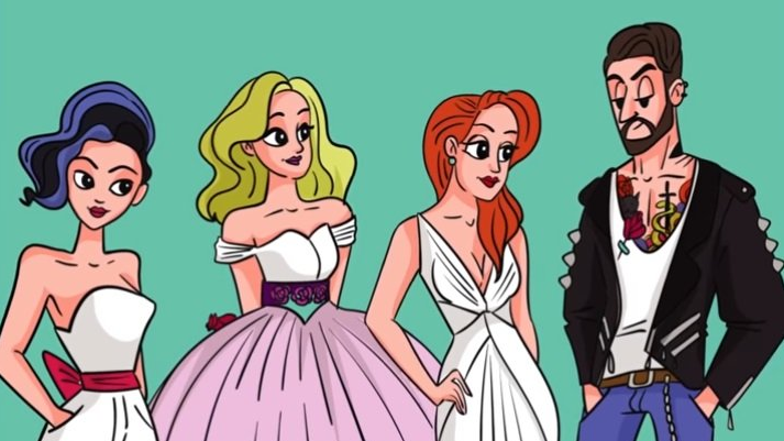 Která z&nbsp;žen je nevěsta? Otestujte se na&nbsp;kreslené hádance