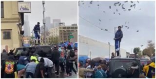 Raper rozhazoval na&nbsp;ulici peníze! Chtěl prý bezdomovcům udělat hezké Vánoce