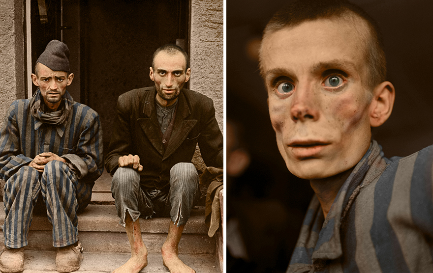 Kolorované fotografie z koncentračních táborů přibližují hrůzy holokaustu