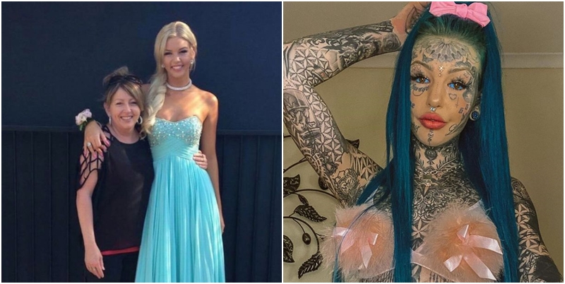 Modelka závislá na&nbsp;tetování zveřejnila dechberoucí fotku, jak vypadala před proměnou