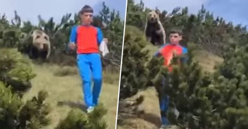 Malého chlapečka začal na&nbsp;výletě pronásledovat medvěd. Situaci zvládl perfektně