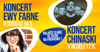 Chinaski a&nbsp;Ewa Farna zahrají plnohodnotný online koncert v&nbsp;éteru Frekvence 1!