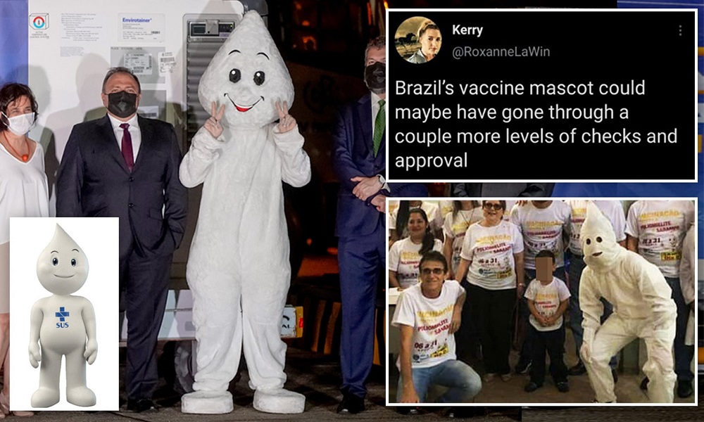 Brazilský maskot očkování prý vypadá jako člen Ku-klux-klanu