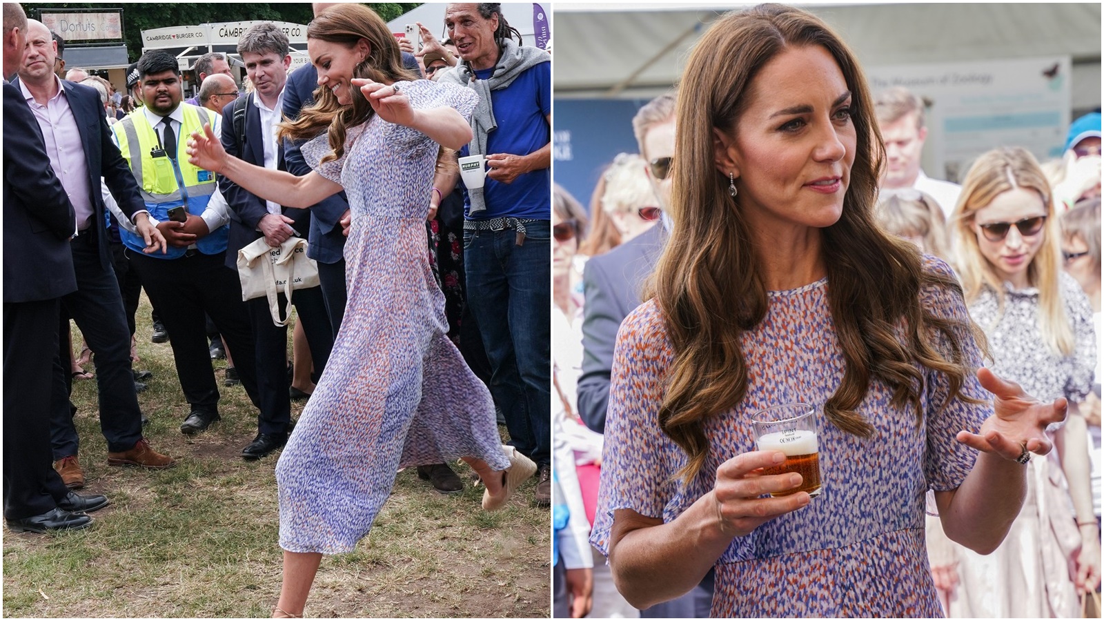 Žena mnoha tváří. Kate Middleton si klidně zahraje fotbal na vysokých botech a dá si k tomu pivo