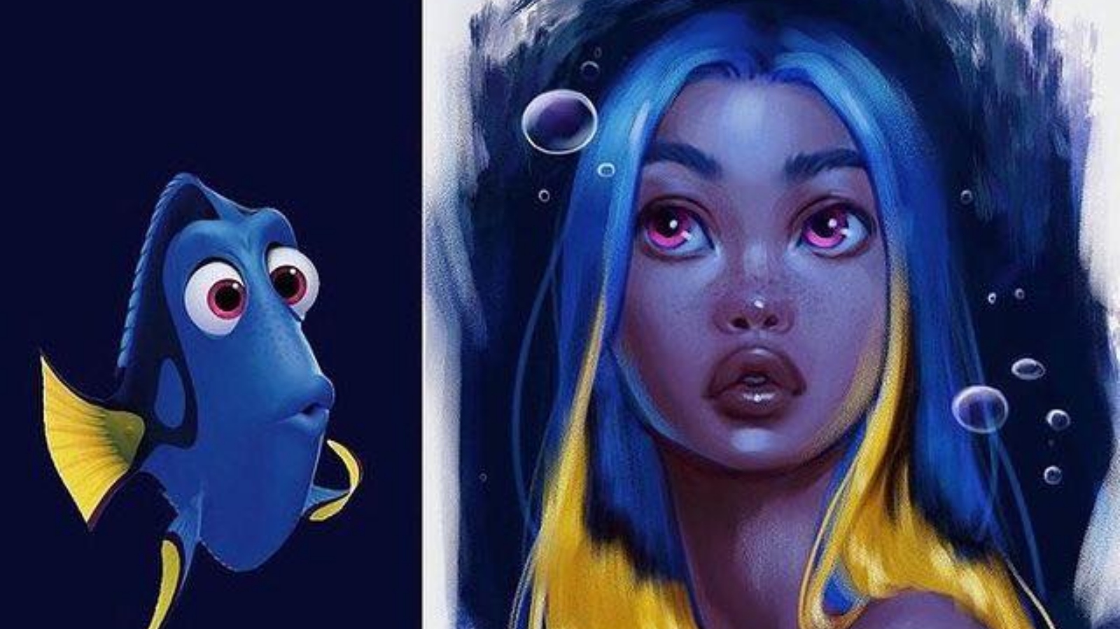 Jak by vypadala známá animovaná zvířátka v lidské podobě? Dory je celkem krasavice