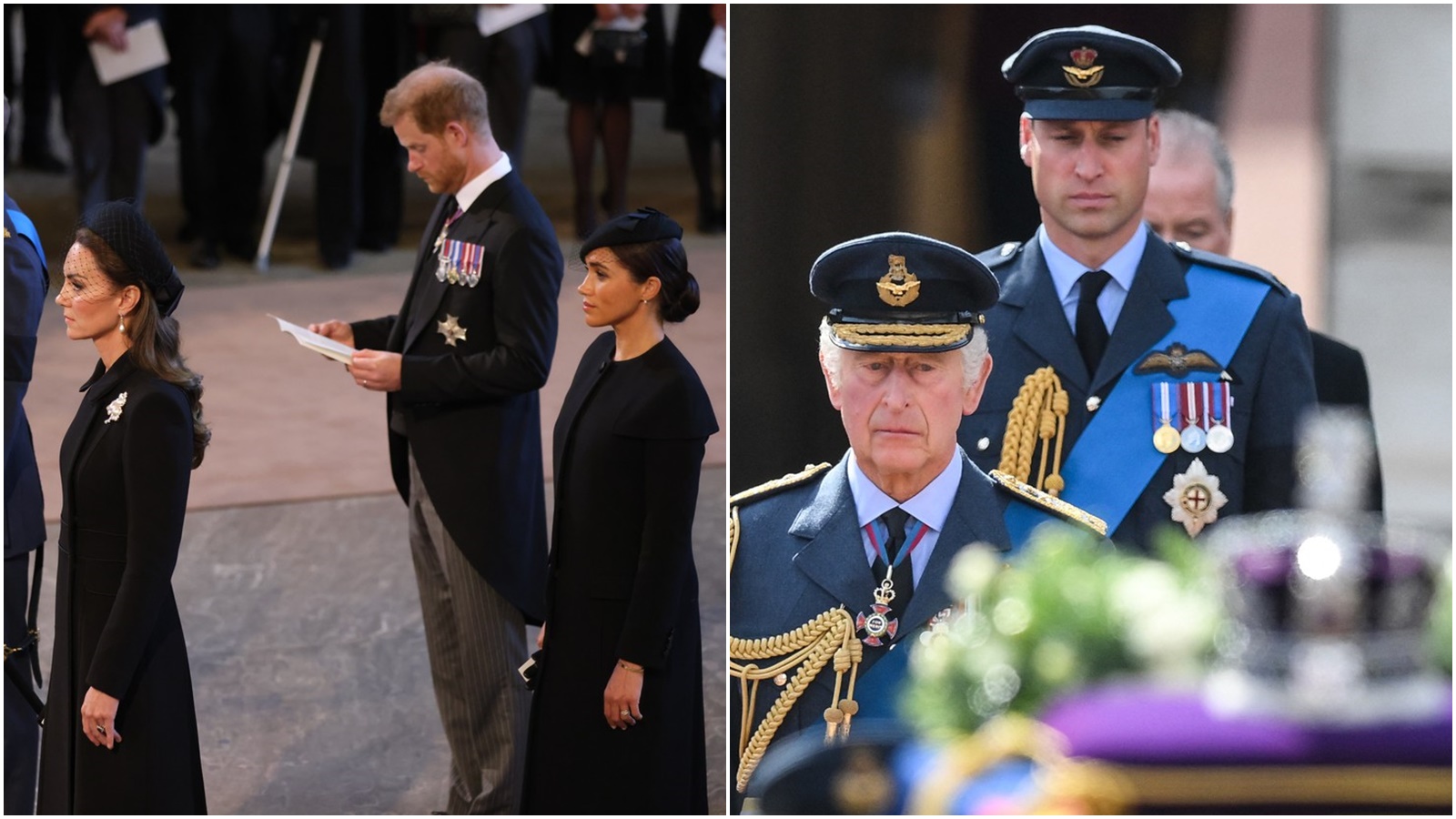 Nejzásadnější momenty smutečního procesí za rakví Alžběty II: Dojatá rodina, záhadný věnec, těžký úkol pro&nbsp;koně