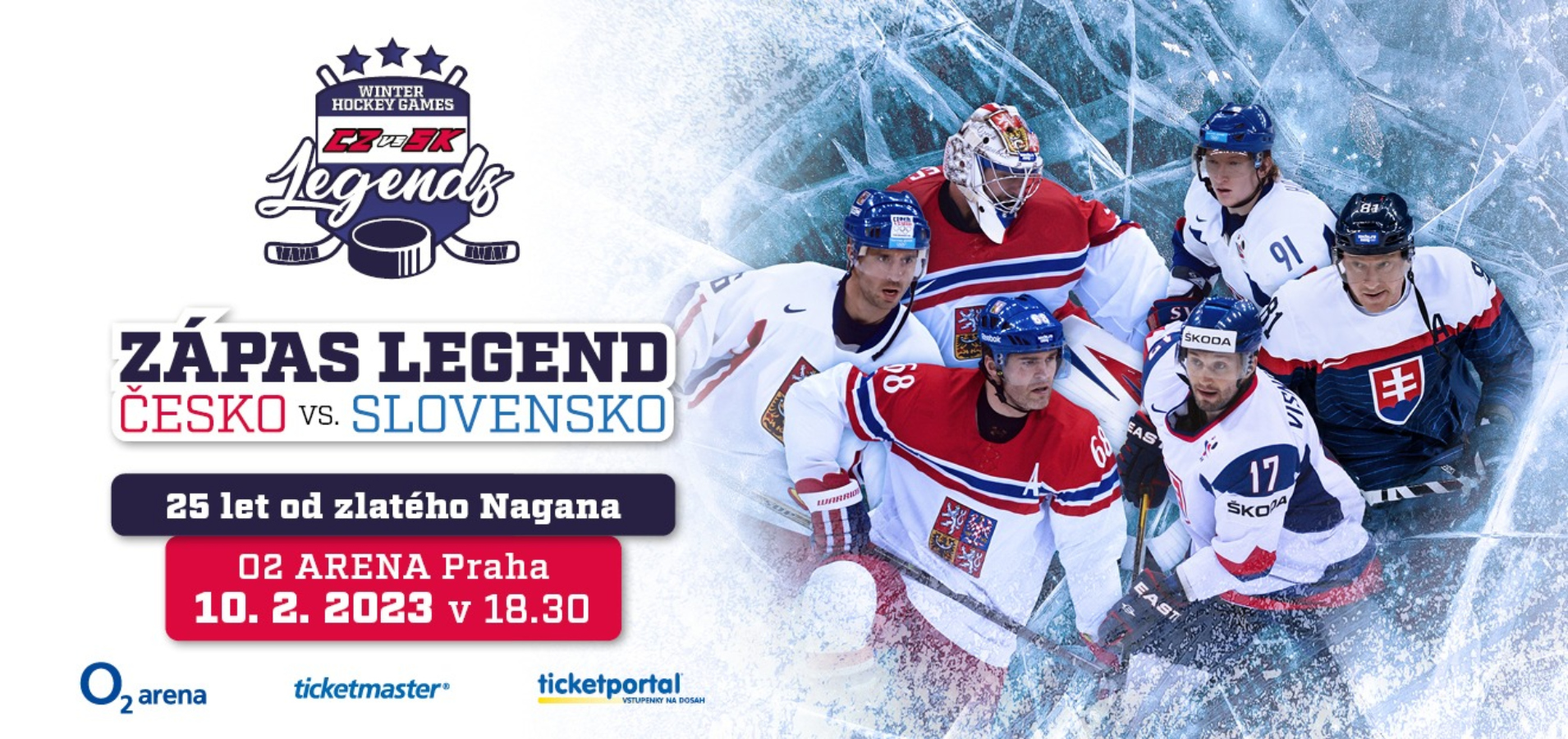 Souboj českých a&nbsp;slovenských hokejových legend se blíží! V&nbsp;O2 areně oslavíme 25 let od Nagana