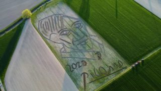 Fascinující: Italský umělec pomocí traktoru napodobil Picassův autoportrét