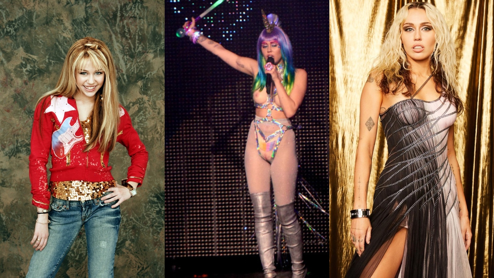 Proměna Miley Cyrus od Hannah Montany, přes rebelku s&nbsp;umělým penisem, až po&nbsp;střízlivou třicetiletou ženu