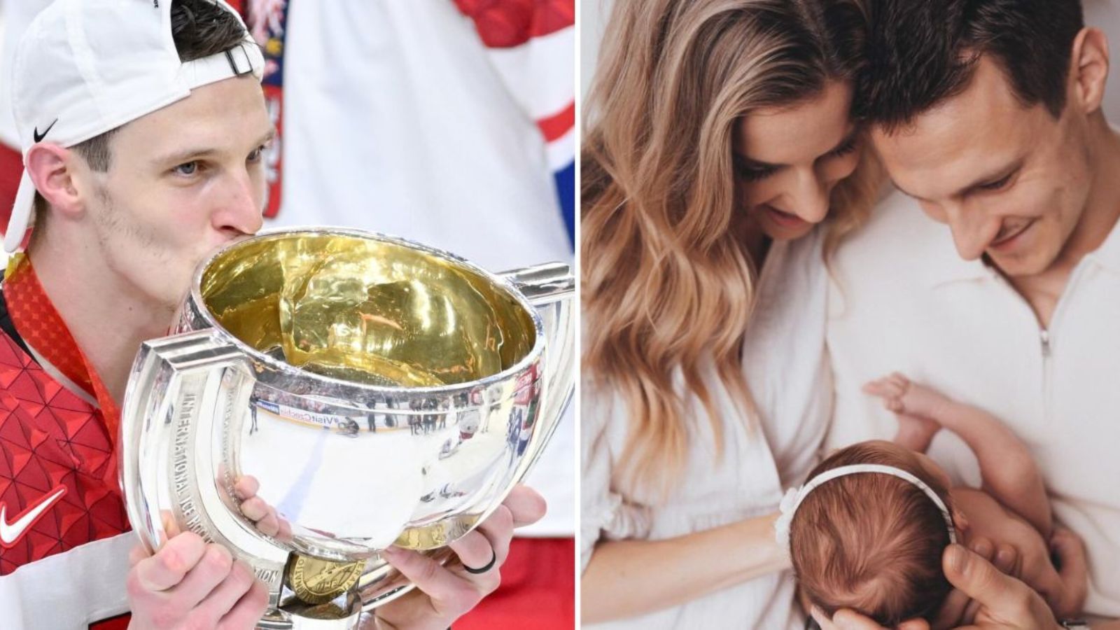 Mistrem světa i&nbsp;tátou! Hokejista Dominik Kubalík se pochlubil prvními snímky dcery