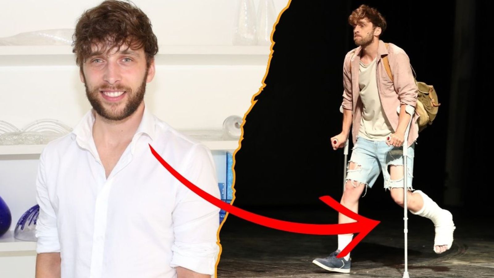 Tomu se říká odhodlání! Herec Roman Tomeš odehrál představení se sádrou a&nbsp;berlemi