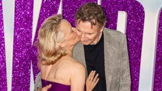 Jsem do ní bláznivě zamilovaný! Pamela Anderson a&nbsp;Liam Neeson se k&nbsp;sobě tulili na&nbsp;premiéře