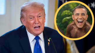 Trump nepotrestal pracovníka za rasistické video s&nbsp;Obamovými