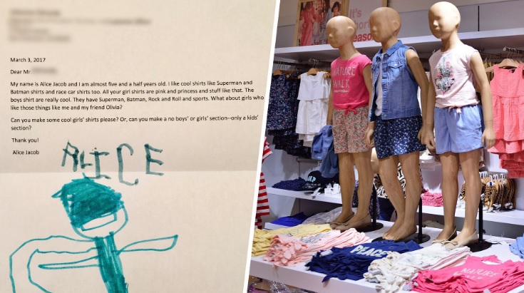 Nechci už nosit jen růžovou, stěžovala si u&nbsp;obchodního řetězce Alice (5). Její dopis je hitem