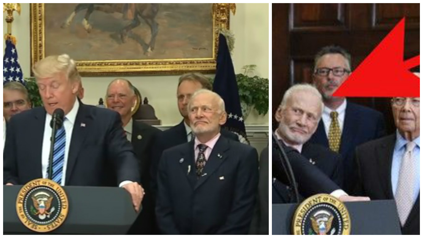 Svět se baví výrazy slavného astronauta během Trumpova projevu! VIDEO